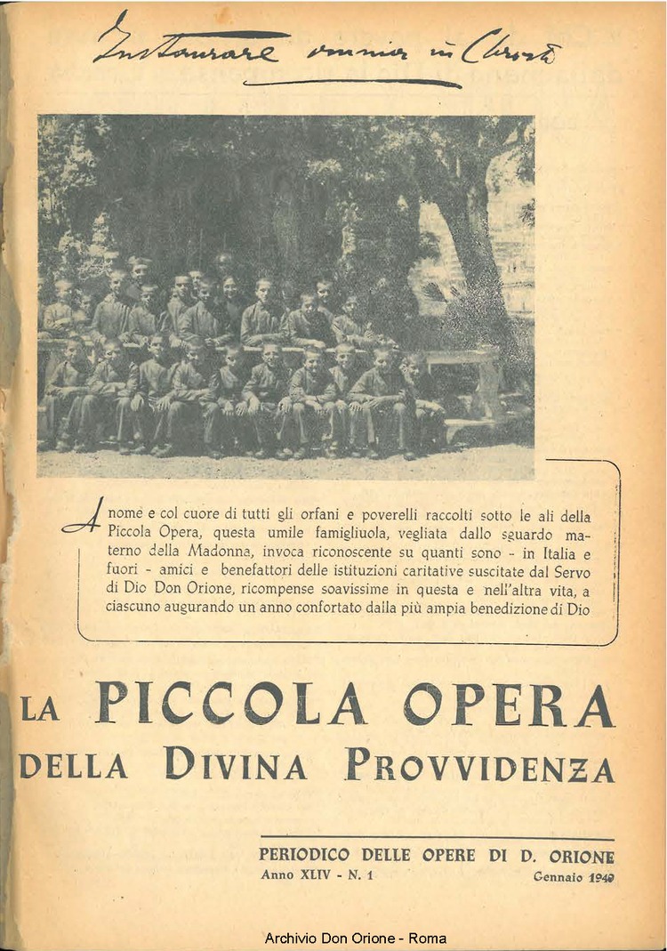 La piccola Opera della Divina Provvidenza, 44, 01, 01-01-1949, pagina 1