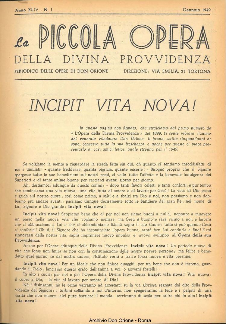 La piccola Opera della Divina Provvidenza, 44, 01, 01-01-1949, pagina 3