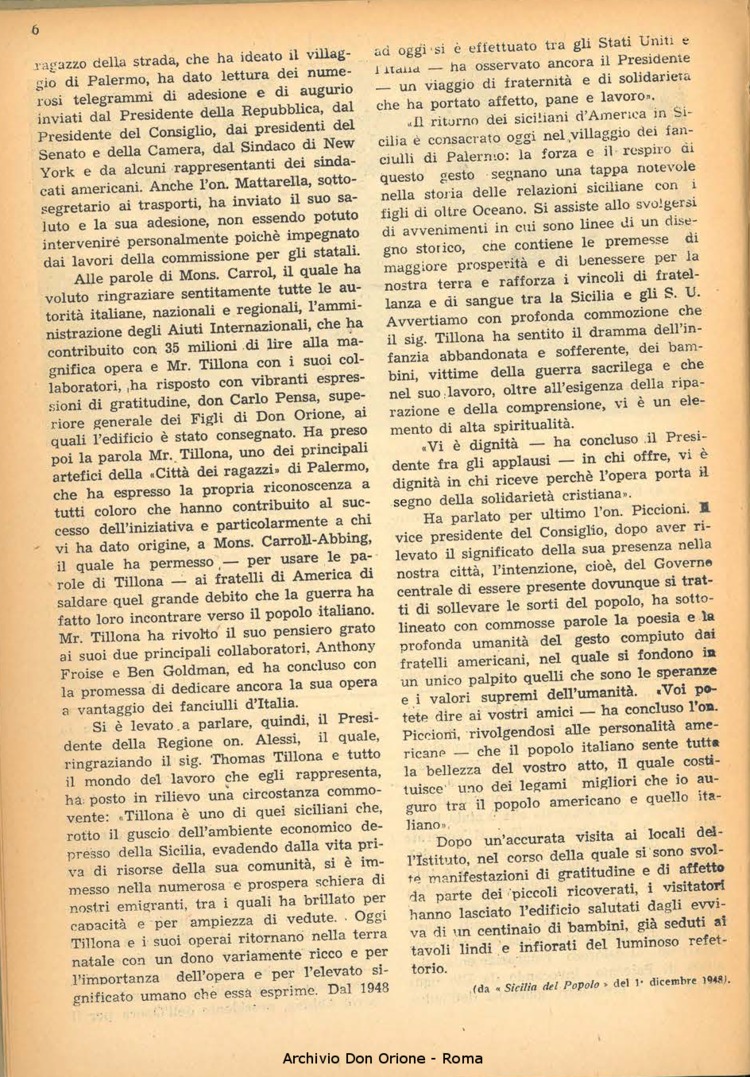 La piccola Opera della Divina Provvidenza, 44, 01, 01-01-1949, pagina 6