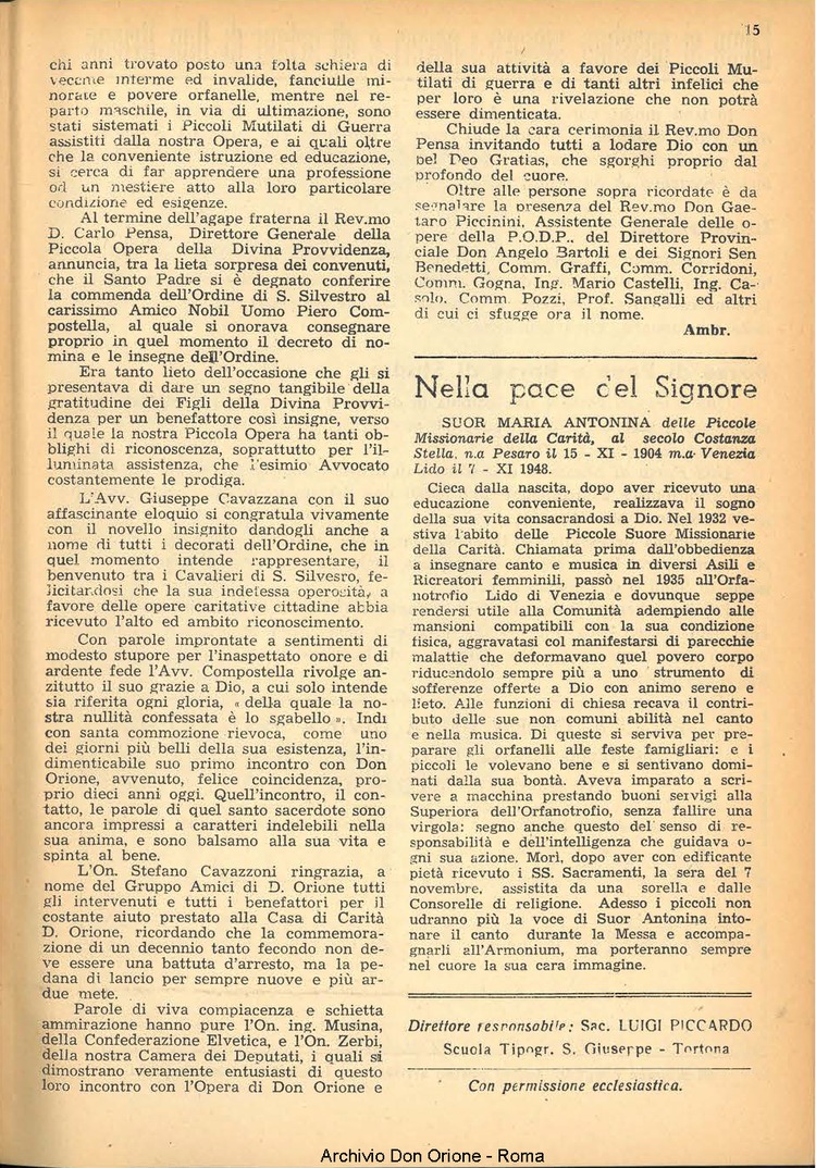 La piccola Opera della Divina Provvidenza, 44, 01, 01-01-1949, pagina 15