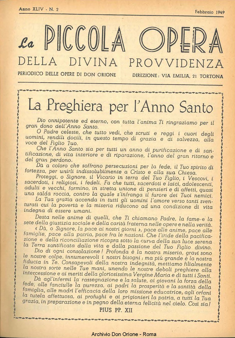 La piccola Opera della Divina Provvidenza, 44, 02, 01-02-1949, pagina 3