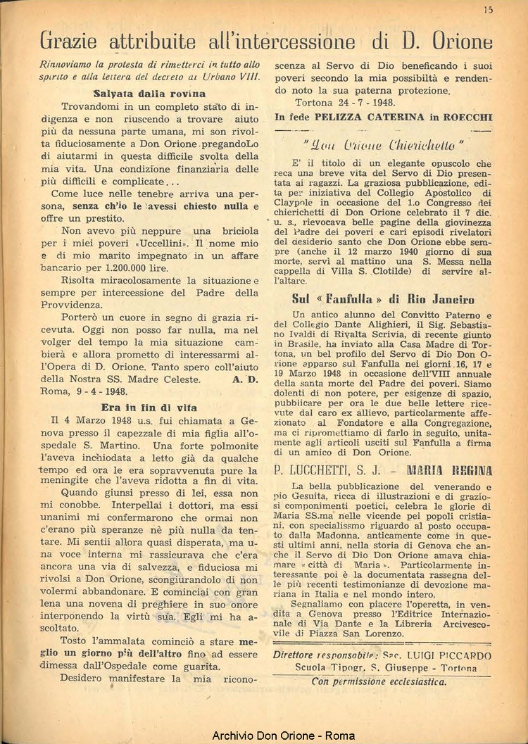 La piccola Opera della Divina Provvidenza, 44, 02, 01-02-1949, pagina 15