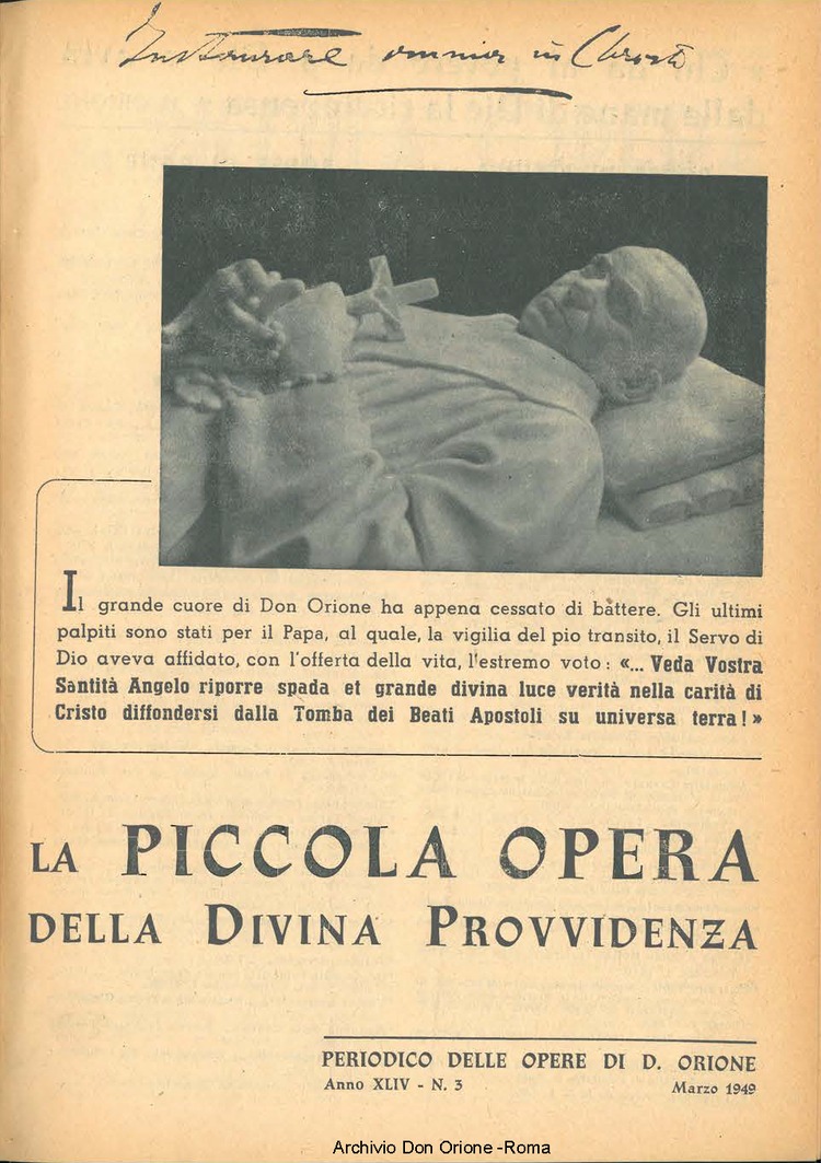La piccola Opera della Divina Provvidenza, 44, 03, 01-03-1949, pagina 1