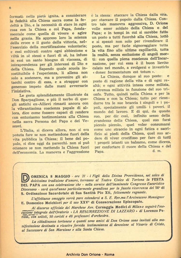 La piccola Opera della Divina Provvidenza, 44, 05, 01-05-1949, pagina 6