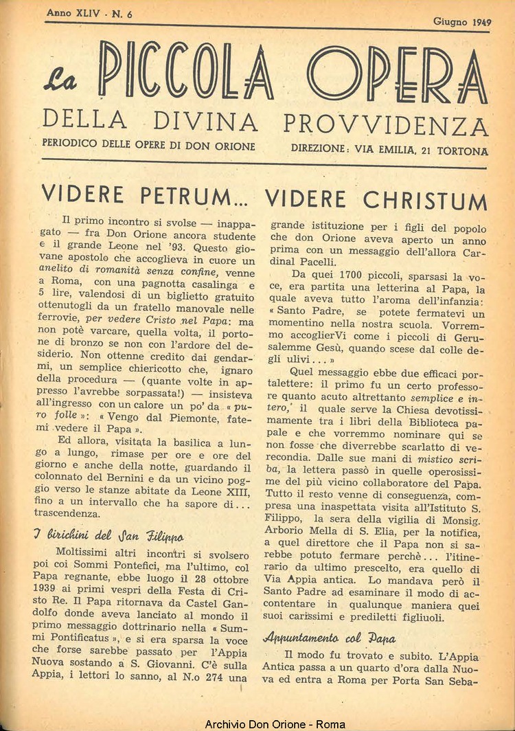 La piccola Opera della Divina Provvidenza, 44, 06, 01-06-1949, pagina 3