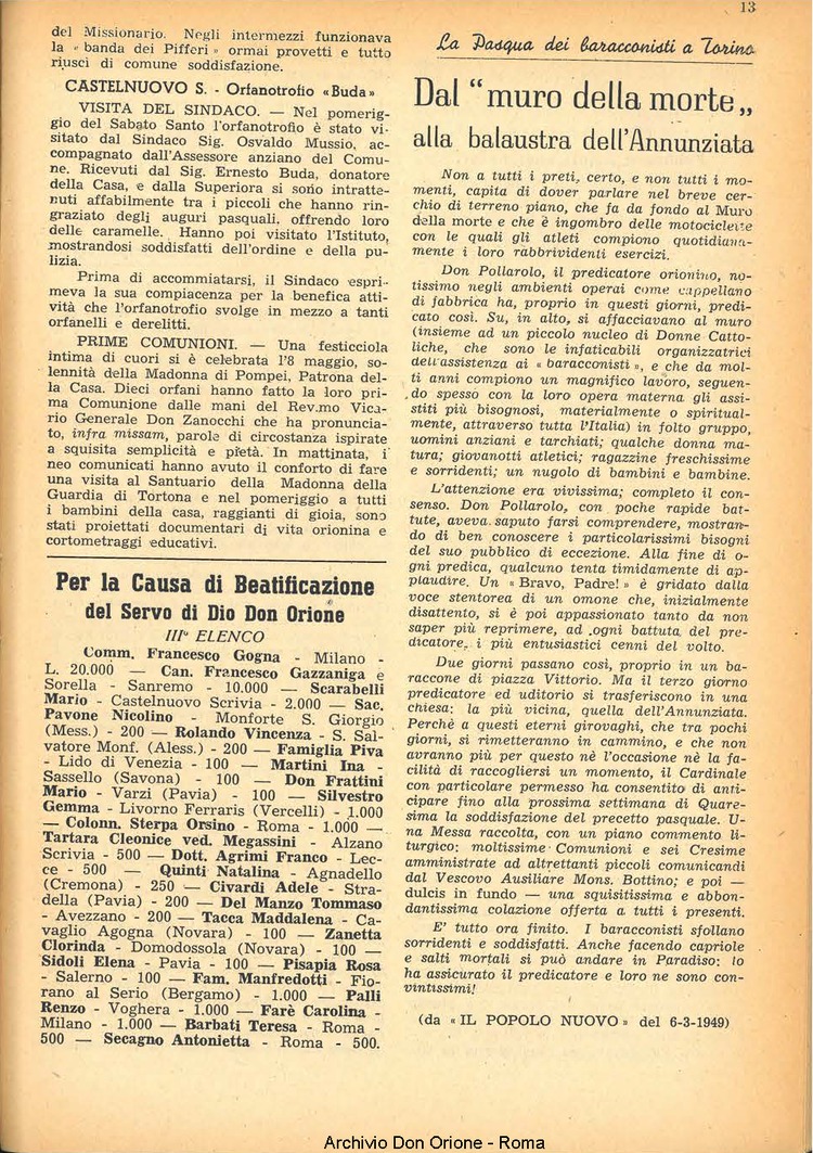 La piccola Opera della Divina Provvidenza, 44, 06, 01-06-1949, pagina 13