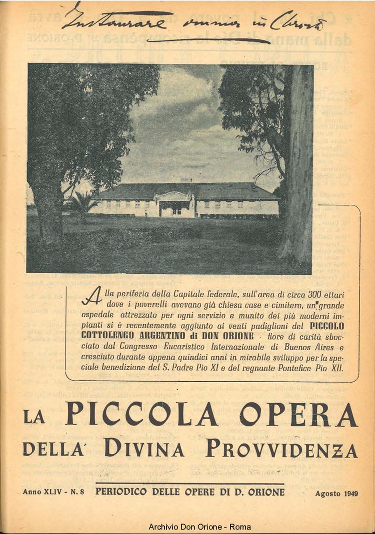 La piccola Opera della Divina Provvidenza, 44, 08, 01-08-1949, pagina 1