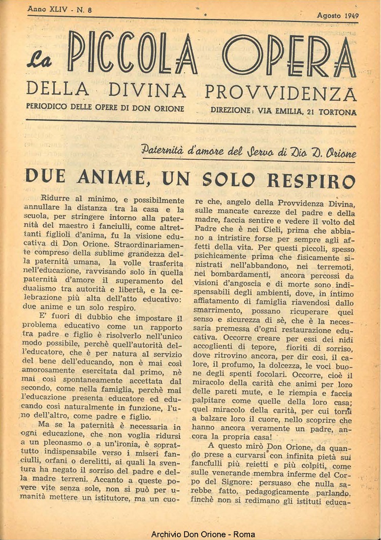 La piccola Opera della Divina Provvidenza, 44, 08, 01-08-1949, pagina 3