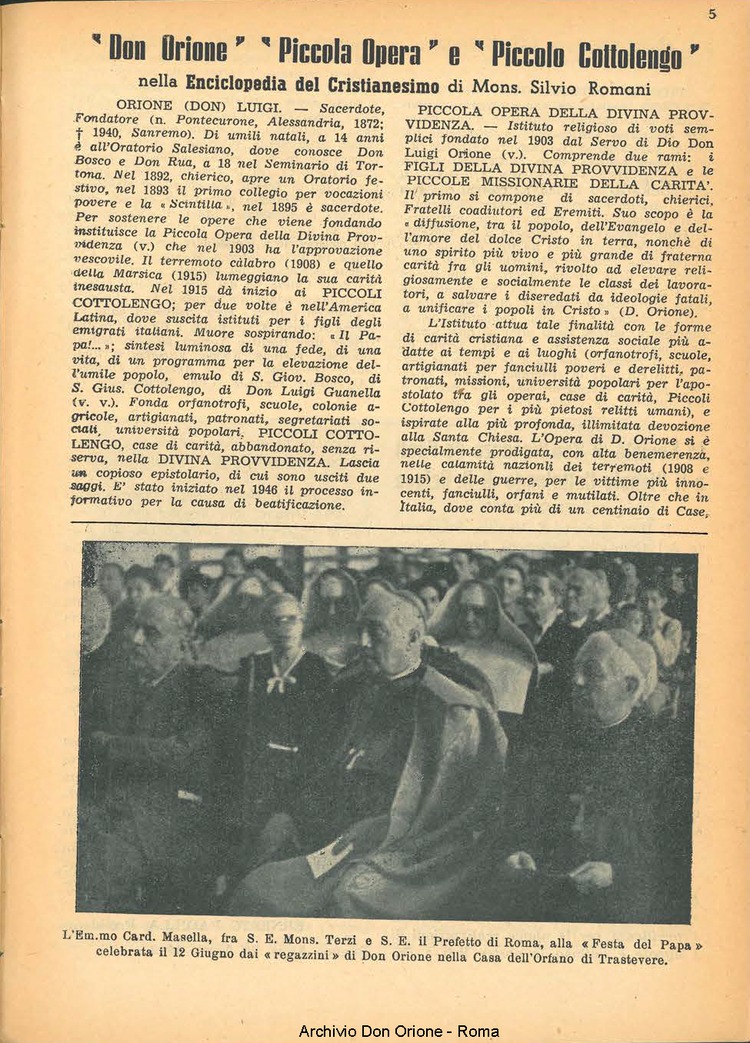 La piccola Opera della Divina Provvidenza, 44, 09, 01-09-1949, pagina 5