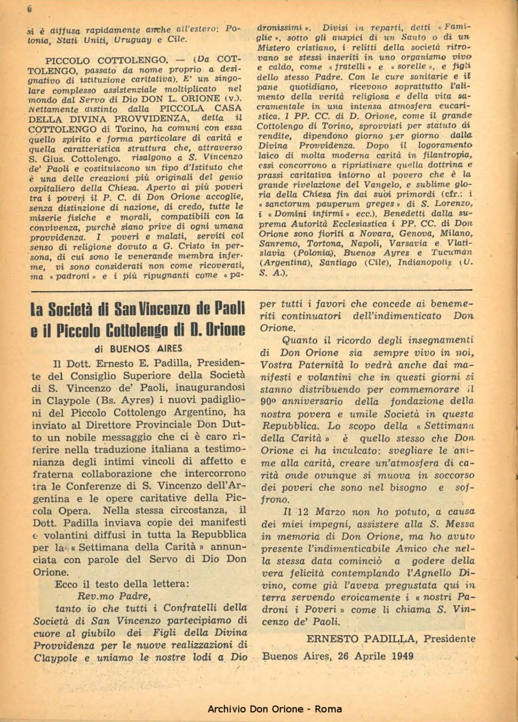 La piccola Opera della Divina Provvidenza, 44, 09, 01-09-1949, pagina 6