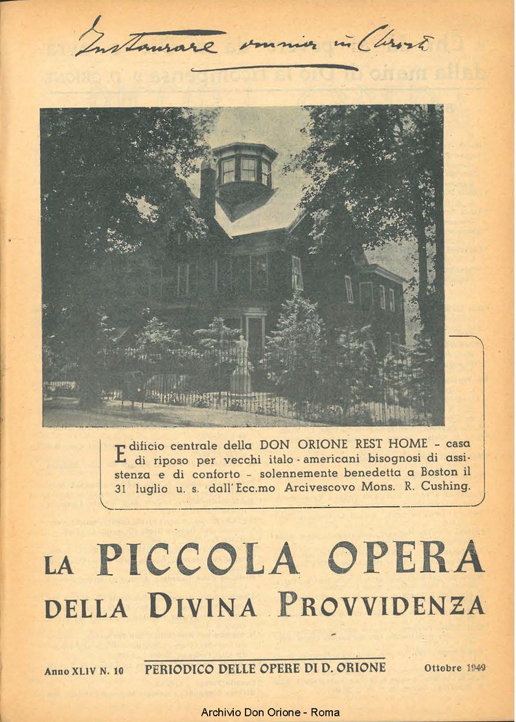 La piccola Opera della Divina Provvidenza, 44, 10, 01-10-1949, pagina 1