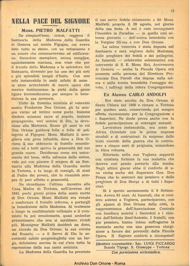 La piccola Opera della Divina Provvidenza, 44, 10, 01-10-1949, pagina 15