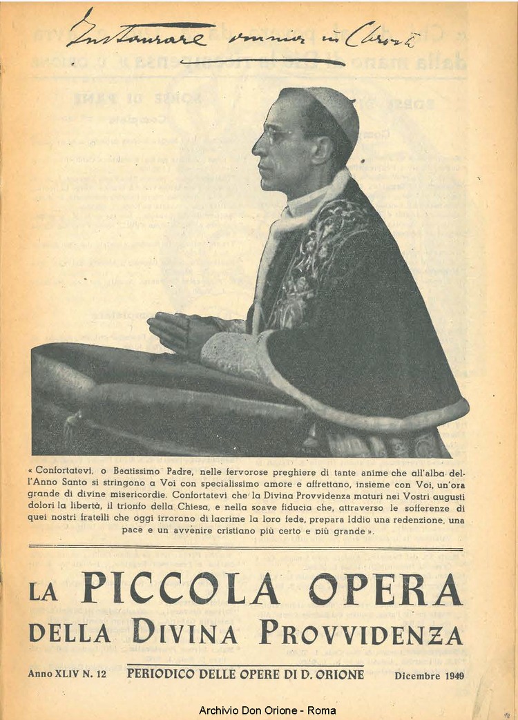 La piccola Opera della Divina Provvidenza, 44, 12, 01-12-1949, pagina 1