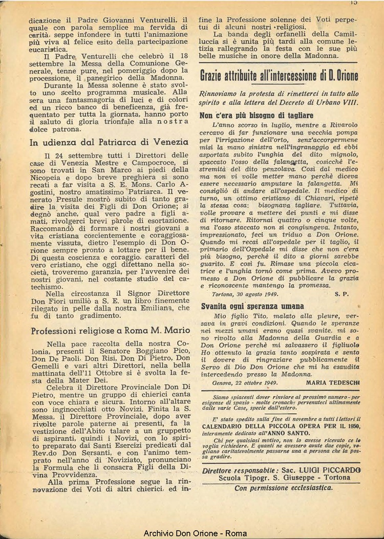 La piccola Opera della Divina Provvidenza, 44, 12, 01-12-1949, pagina 15