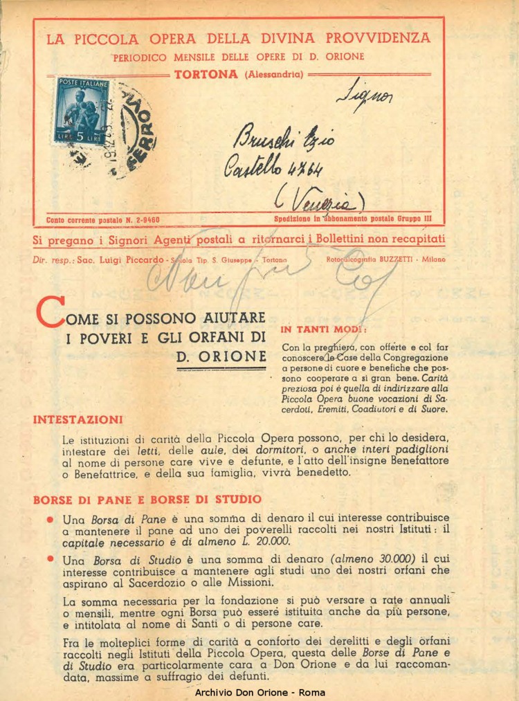 La piccola Opera della Divina Provvidenza, 44, 12, 01-12-1949 calendario, pagina 9