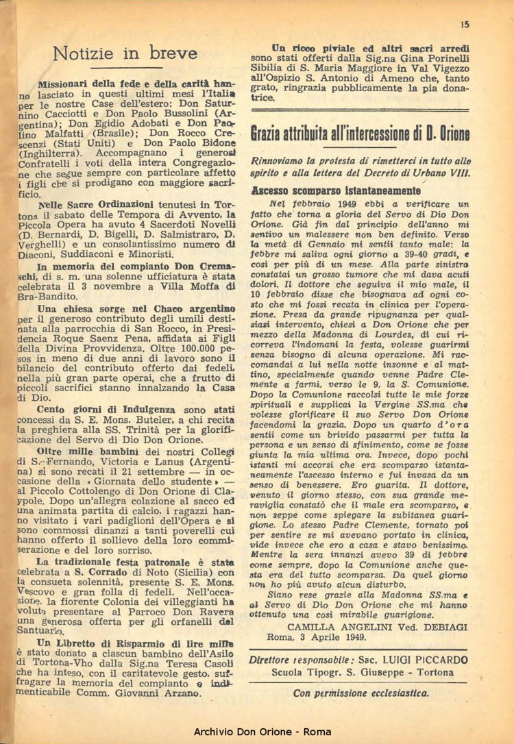 La piccola Opera della Divina Provvidenza, 45, 01, 01-01-1950, pagina 15