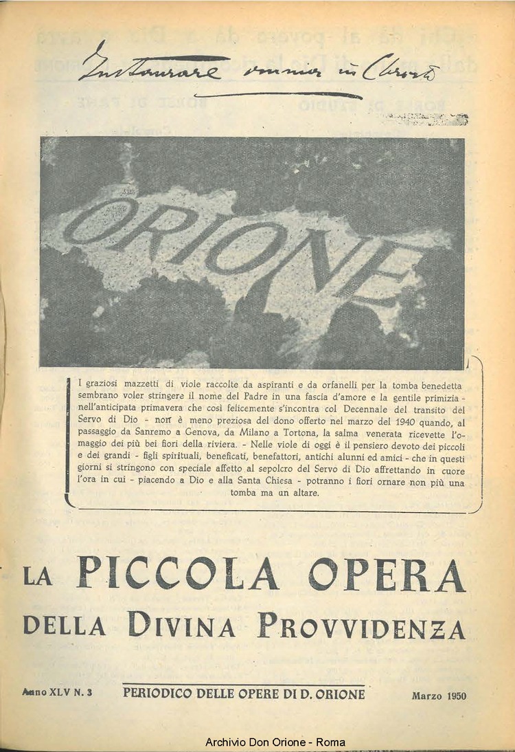 La piccola Opera della Divina Provvidenza, 45, 03, 01-03-1950, pagina 1