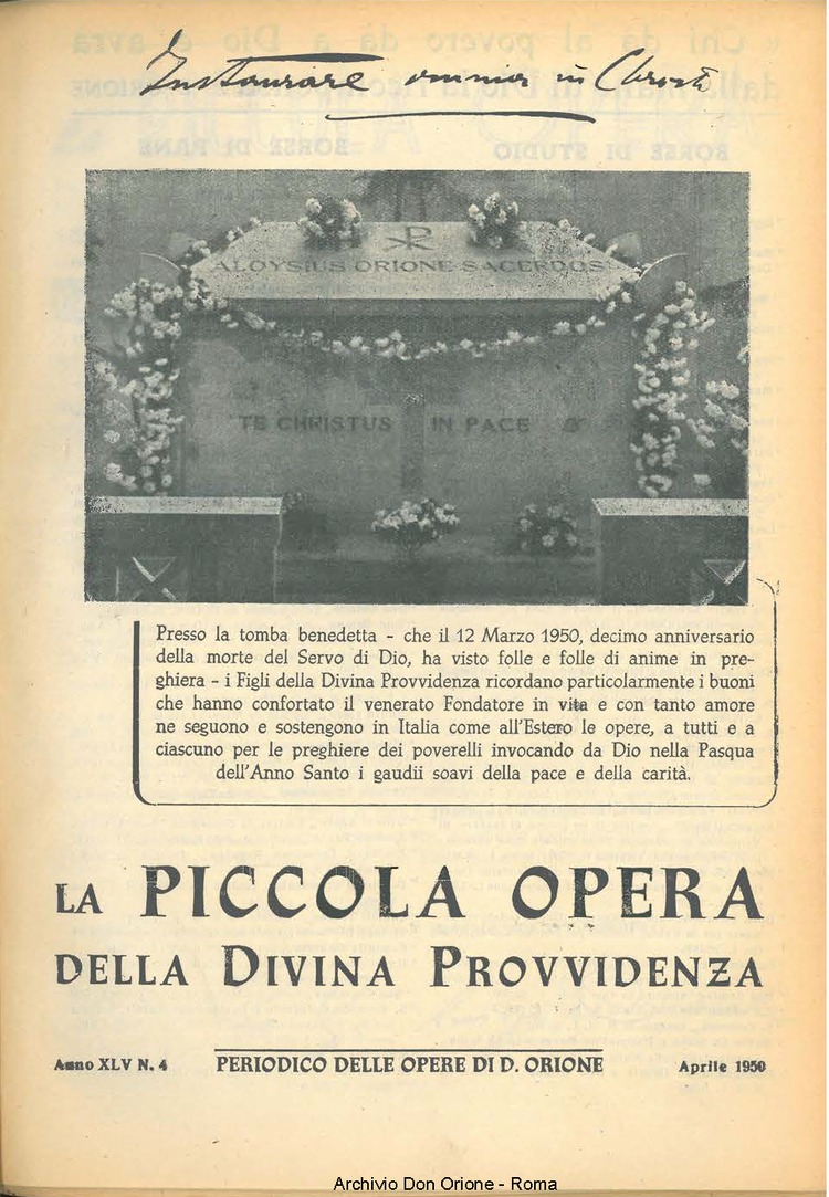 La piccola Opera della Divina Provvidenza, 45, 04, 01-04-1950, pagina 1