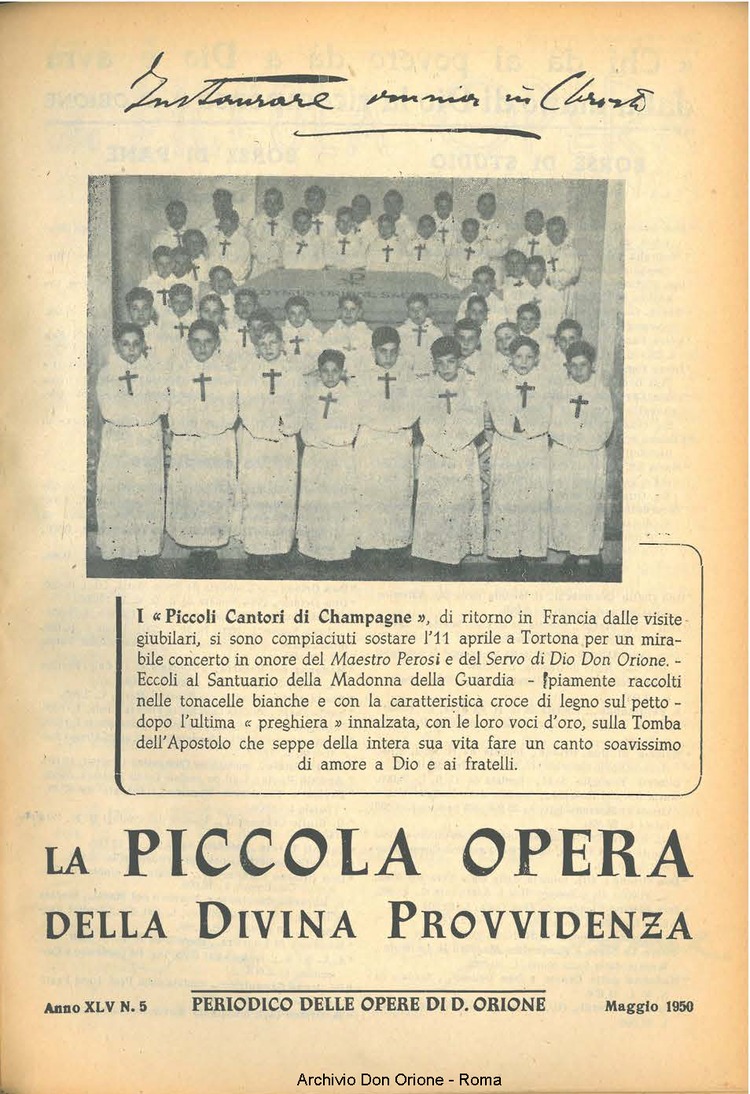 La piccola Opera della Divina Provvidenza, 45, 05, 01-05-1950, pagina 1