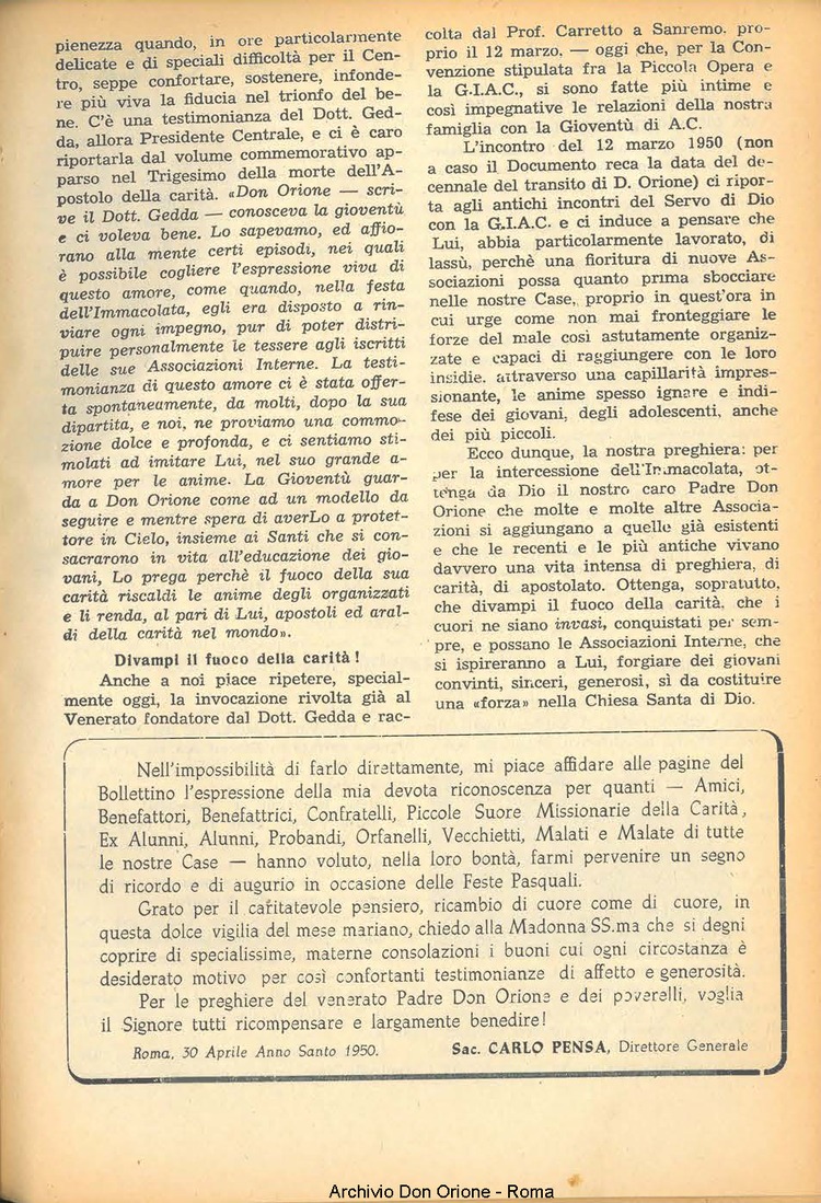 La piccola Opera della Divina Provvidenza, 45, 05, 01-05-1950, pagina 7