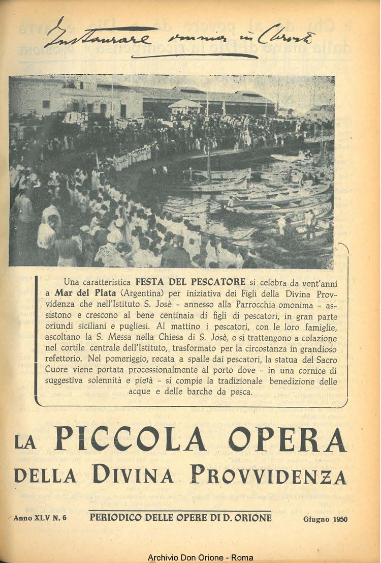 La piccola Opera della Divina Provvidenza, 45, 06, 01-06-1950, pagina 1