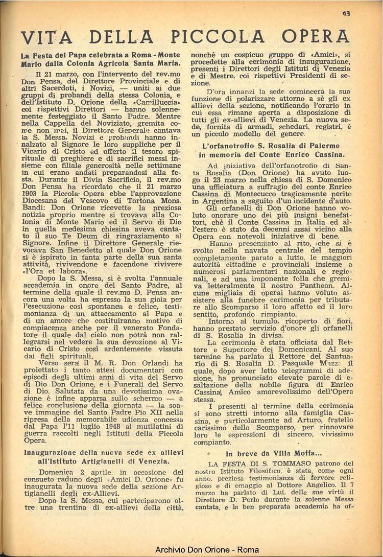La piccola Opera della Divina Provvidenza, 45, 06, 01-06-1950, pagina 13