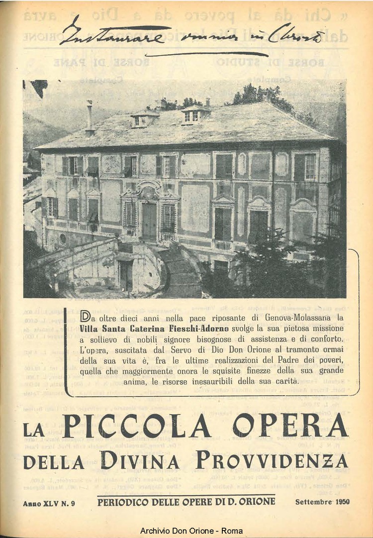 La piccola Opera della Divina Provvidenza, 45, 09, 01-09-1950, pagina 1