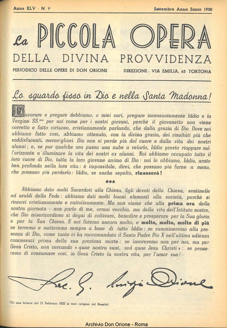 La piccola Opera della Divina Provvidenza, 45, 09, 01-09-1950, pagina 3