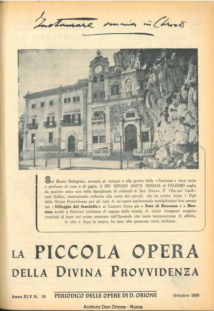 La piccola Opera della Divina Provvidenza, 45, 10, 01-10-1950, pagina 1