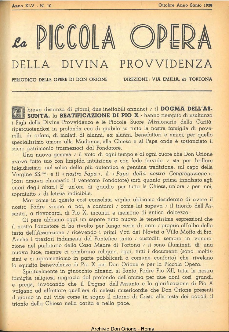 La piccola Opera della Divina Provvidenza, 45, 10, 01-10-1950, pagina 3