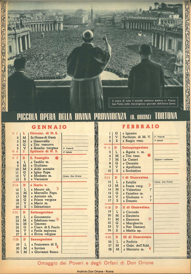 La piccola Opera della Divina Provvidenza, 45, 11, 01-11-1950 calendario, pagina 3