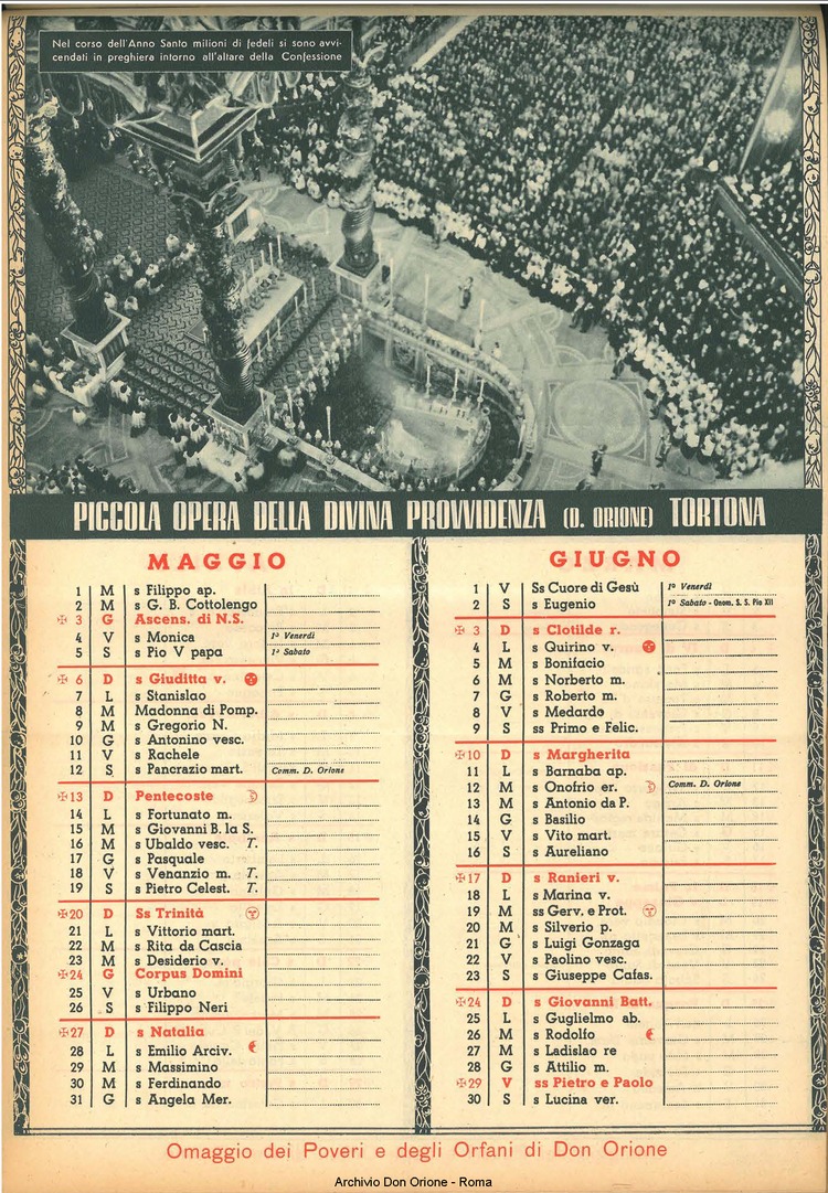 La piccola Opera della Divina Provvidenza, 45, 11, 01-11-1950 calendario, pagina 5