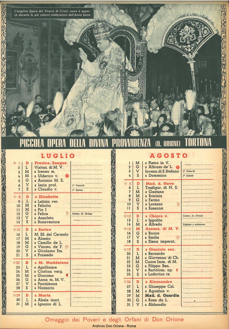 La piccola Opera della Divina Provvidenza, 45, 11, 01-11-1950 calendario, pagina 6