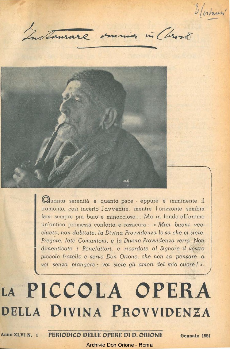 La piccola Opera della Divina Provvidenza, 46, 01, 01-01-1951, pagina 1