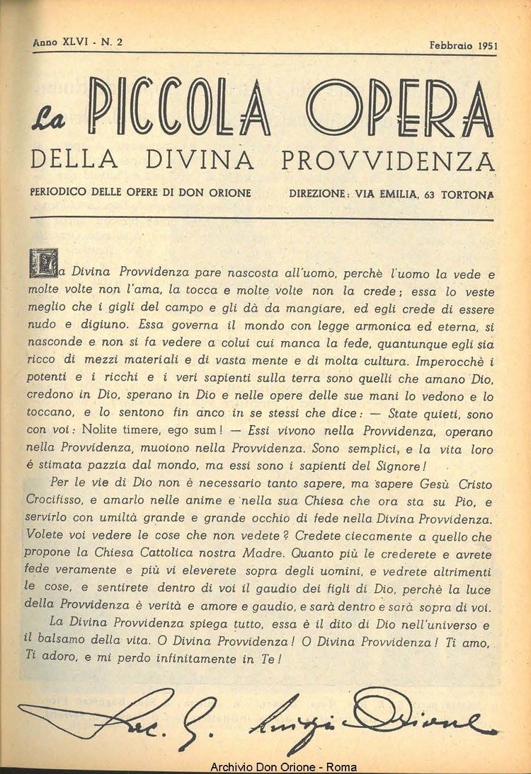 La piccola Opera della Divina Provvidenza, 46, 02, 01-02-1951, pagina 3