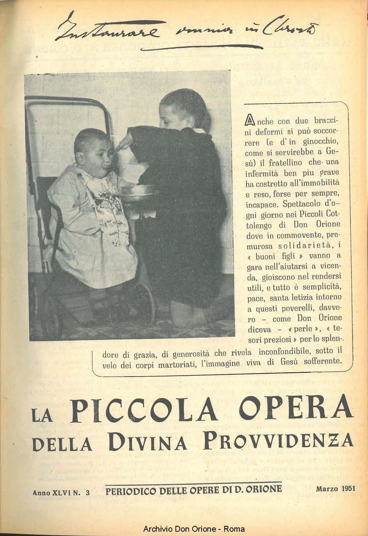 La piccola Opera della Divina Provvidenza, 46, 03, 01-03-1951, pagina 1