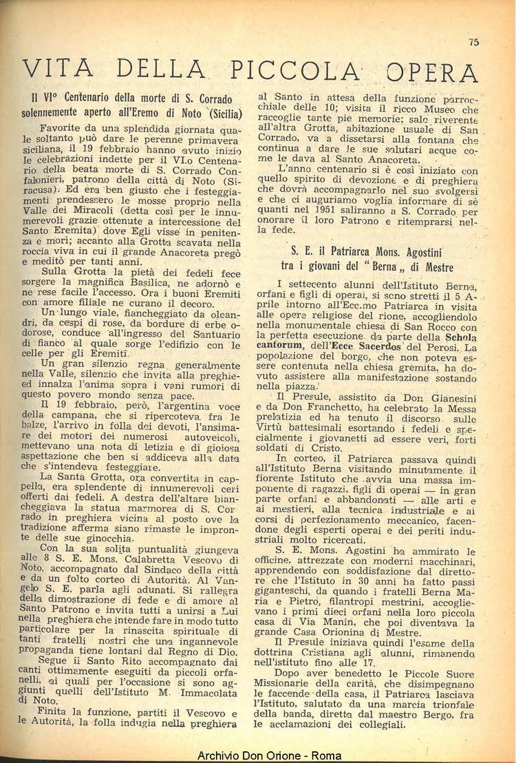 La piccola Opera della Divina Provvidenza, 46, 05, 01-05-1951, pagina 11