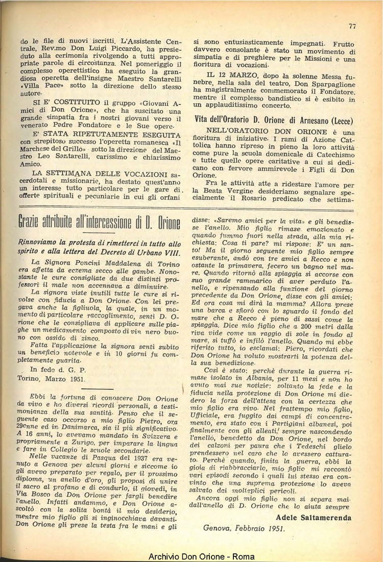 La piccola Opera della Divina Provvidenza, 46, 05, 01-05-1951, pagina 13