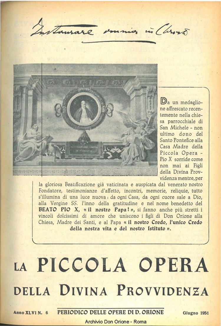 La piccola Opera della Divina Provvidenza, 46, 06, 01-06-1951, pagina 1