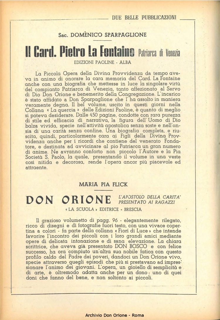 La piccola Opera della Divina Provvidenza, 46, 08, 01-08-1951, pagina 2