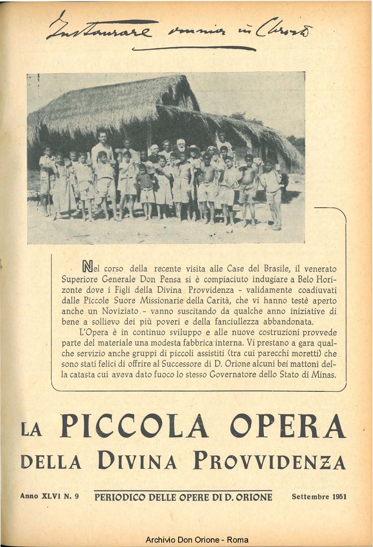 La piccola Opera della Divina Provvidenza, 46, 09, 01-09-1951, pagina 1