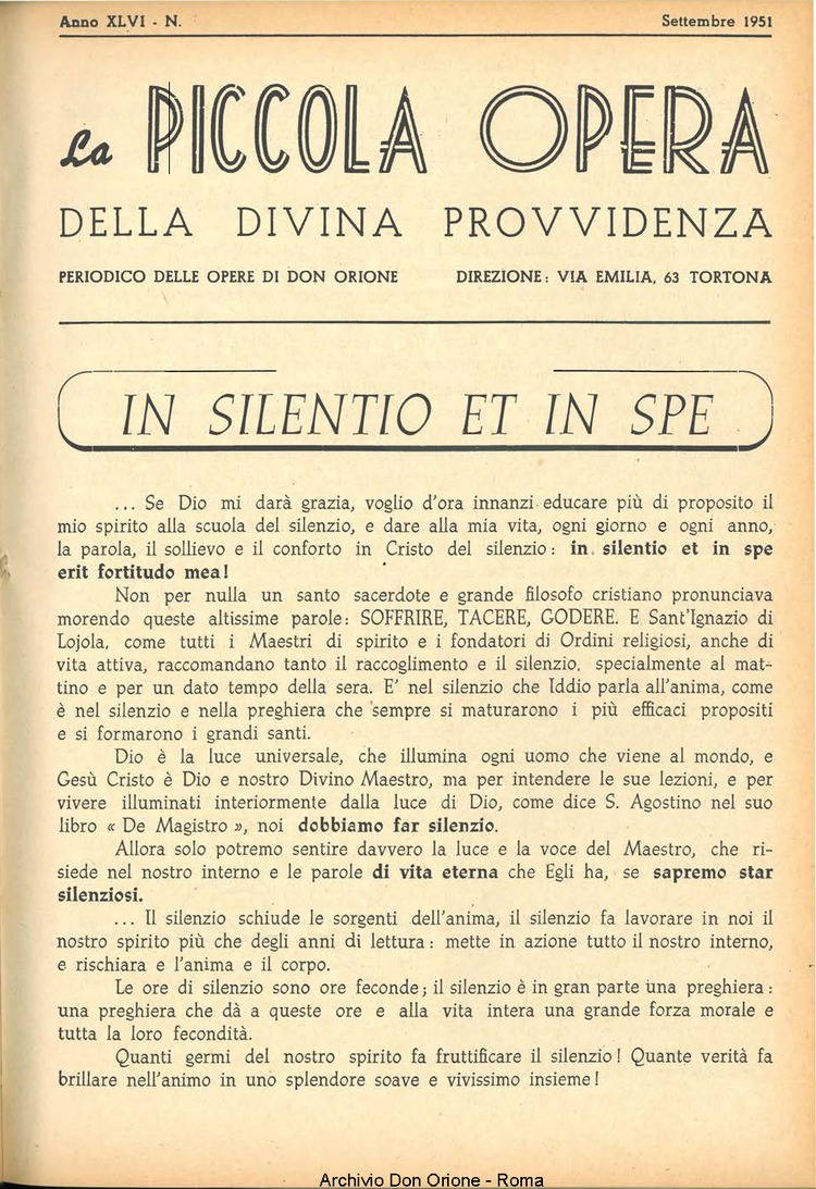 La piccola Opera della Divina Provvidenza, 46, 09, 01-09-1951, pagina 3