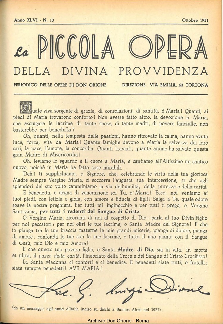 La piccola Opera della Divina Provvidenza, 46, 10, 01-10-1951, pagina 3