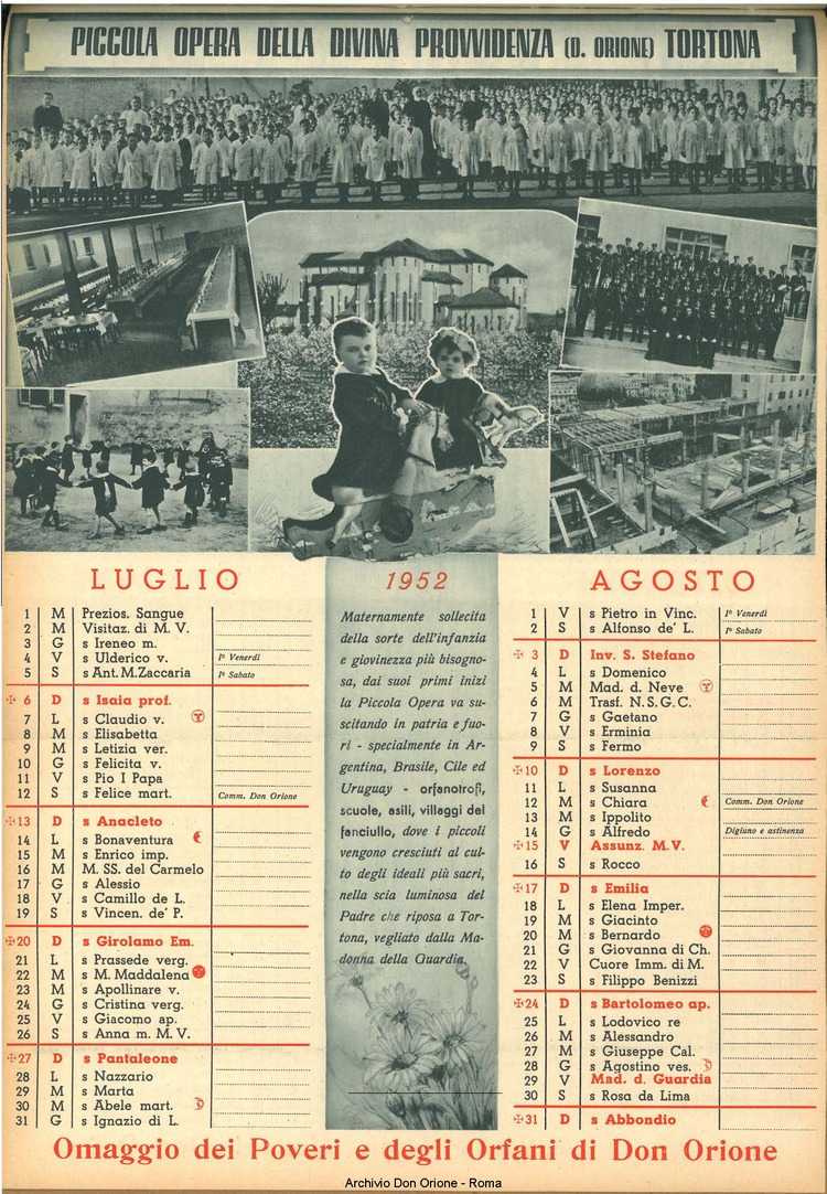 La piccola Opera della Divina Provvidenza, 46, 11, 01-10-1951 calendario, pagina 6