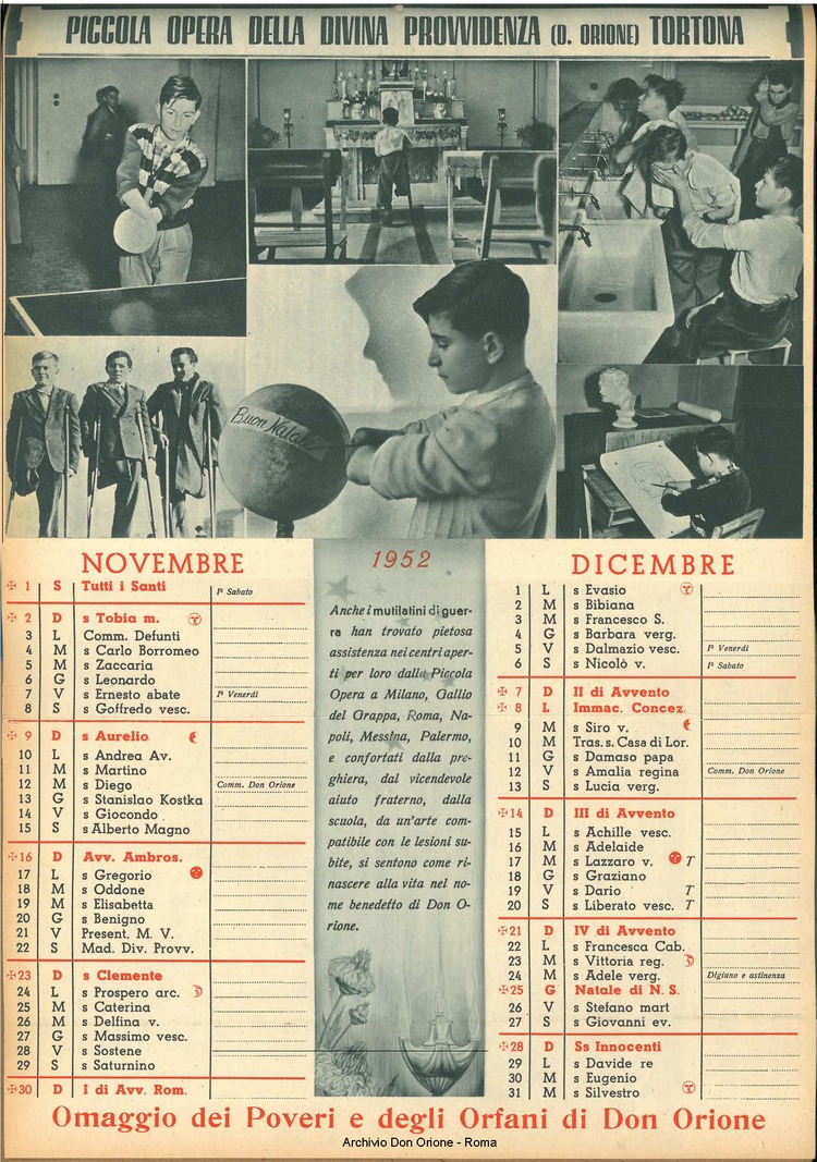 La piccola Opera della Divina Provvidenza, 46, 11, 01-10-1951 calendario, pagina 8