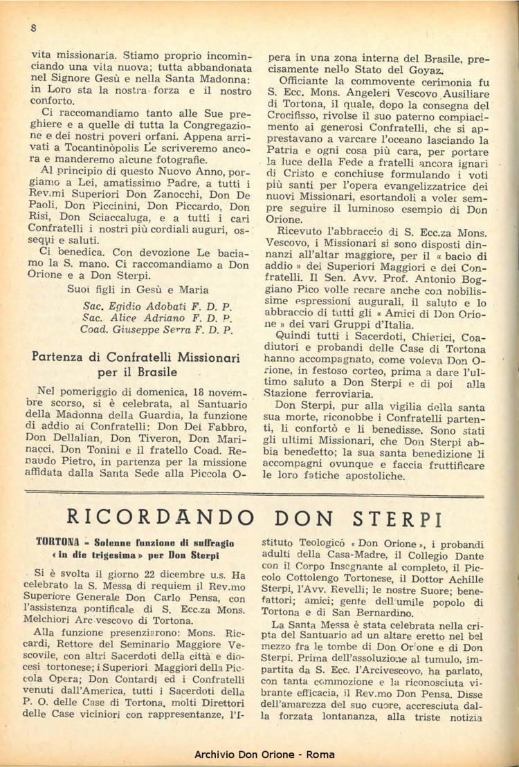 La piccola Opera della Divina Provvidenza, 47, 01_02, 01-02-1952, pagina 8