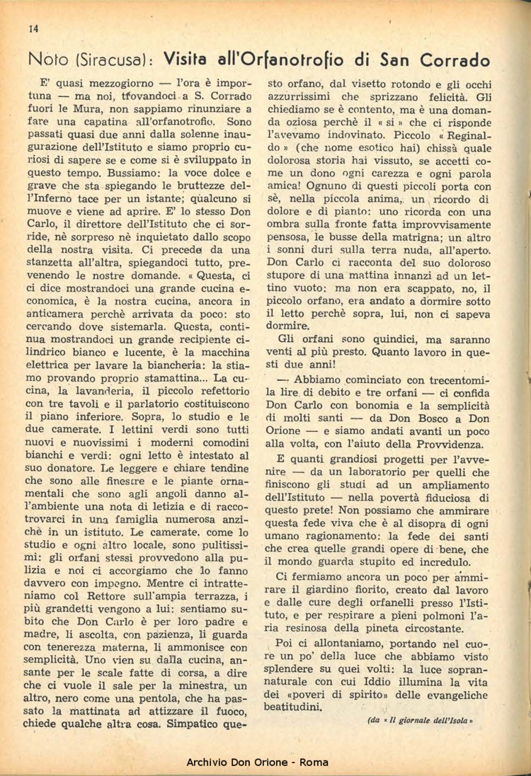 La piccola Opera della Divina Provvidenza, 47, 01_02, 01-02-1952, pagina 14