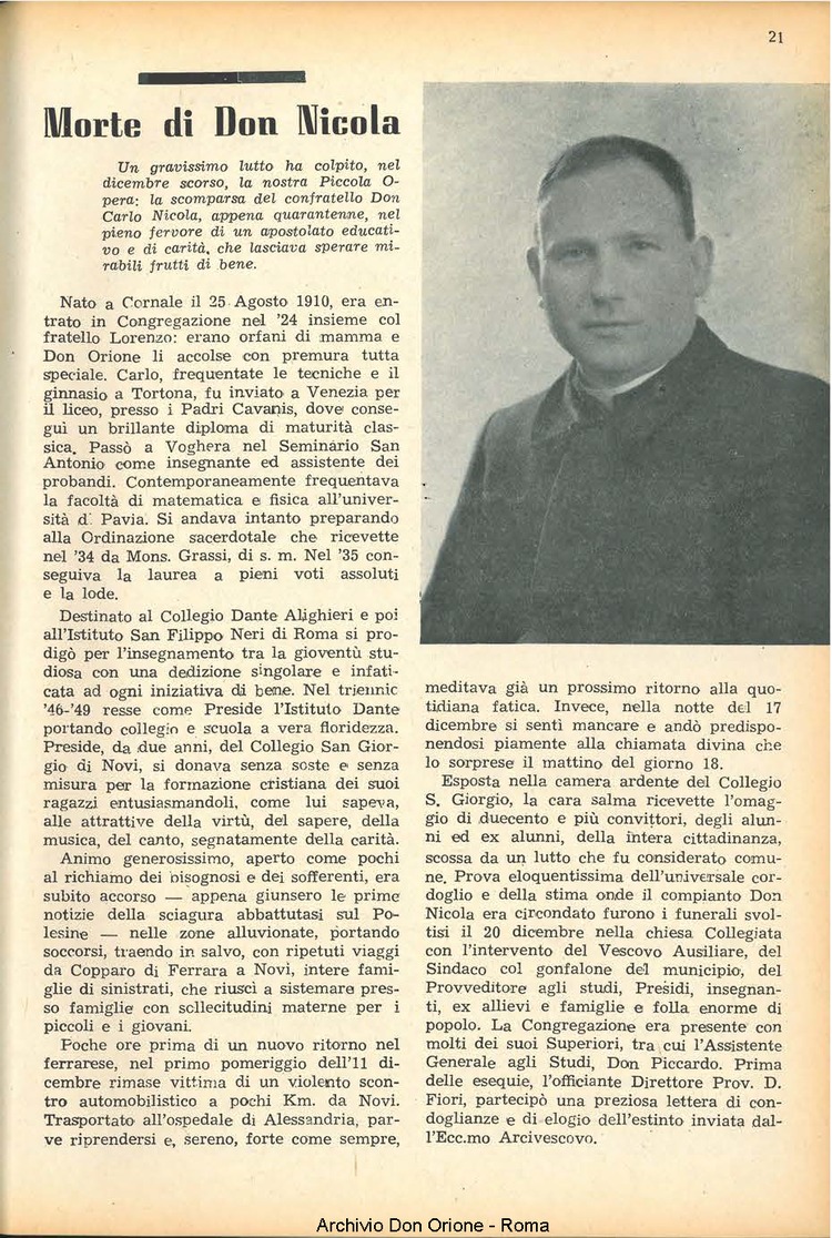 La piccola Opera della Divina Provvidenza, 47, 01_02, 01-02-1952, pagina 21