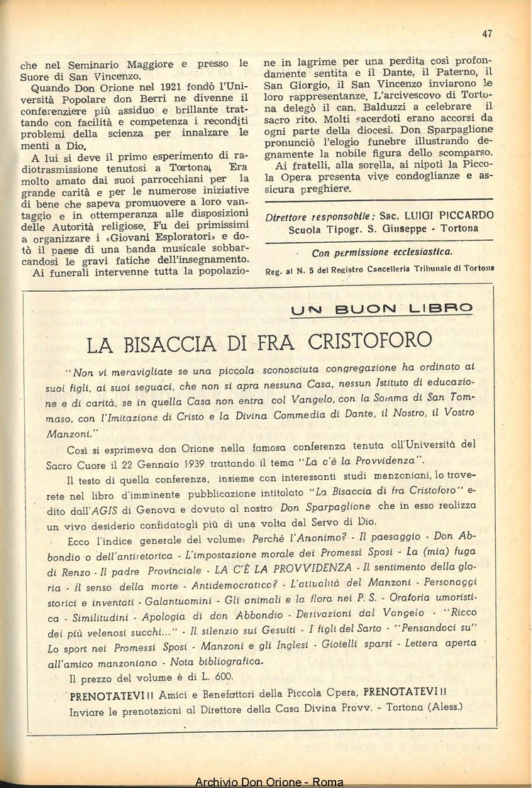 La piccola Opera della Divina Provvidenza, 47, 03_04, 01-04-1952, pagina 21