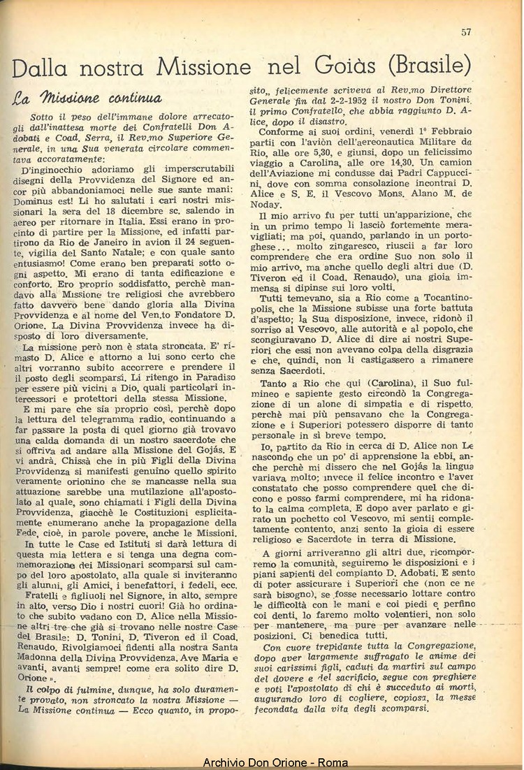La piccola Opera della Divina Provvidenza, 47, 05, 01-05-1952, pagina 7